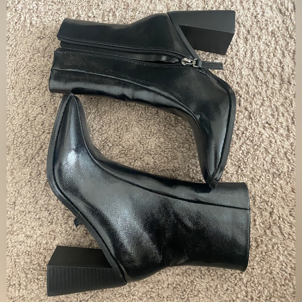 Faux Leather Ankle Boots